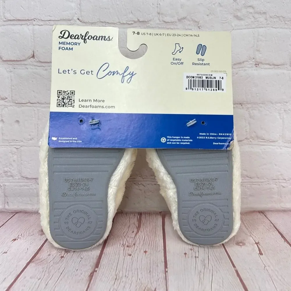 NWT Dearfoams Emery Critter Closed Back Slippers Toddlers Size 7/8